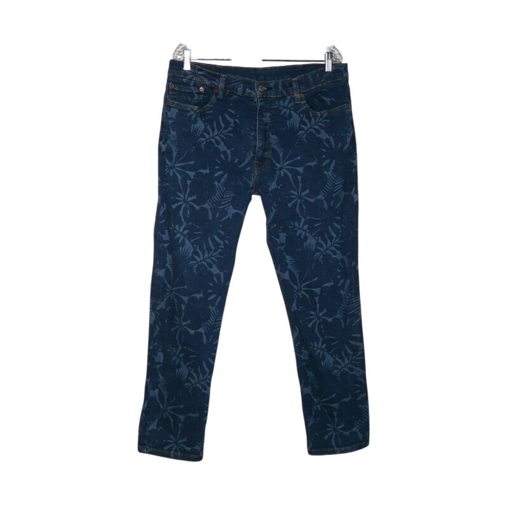 Levi's 511 Slim Jeans Men 38x30(36X29) Blue Tropical Leaf Print Streetwear Denim - Picture 3 of 14